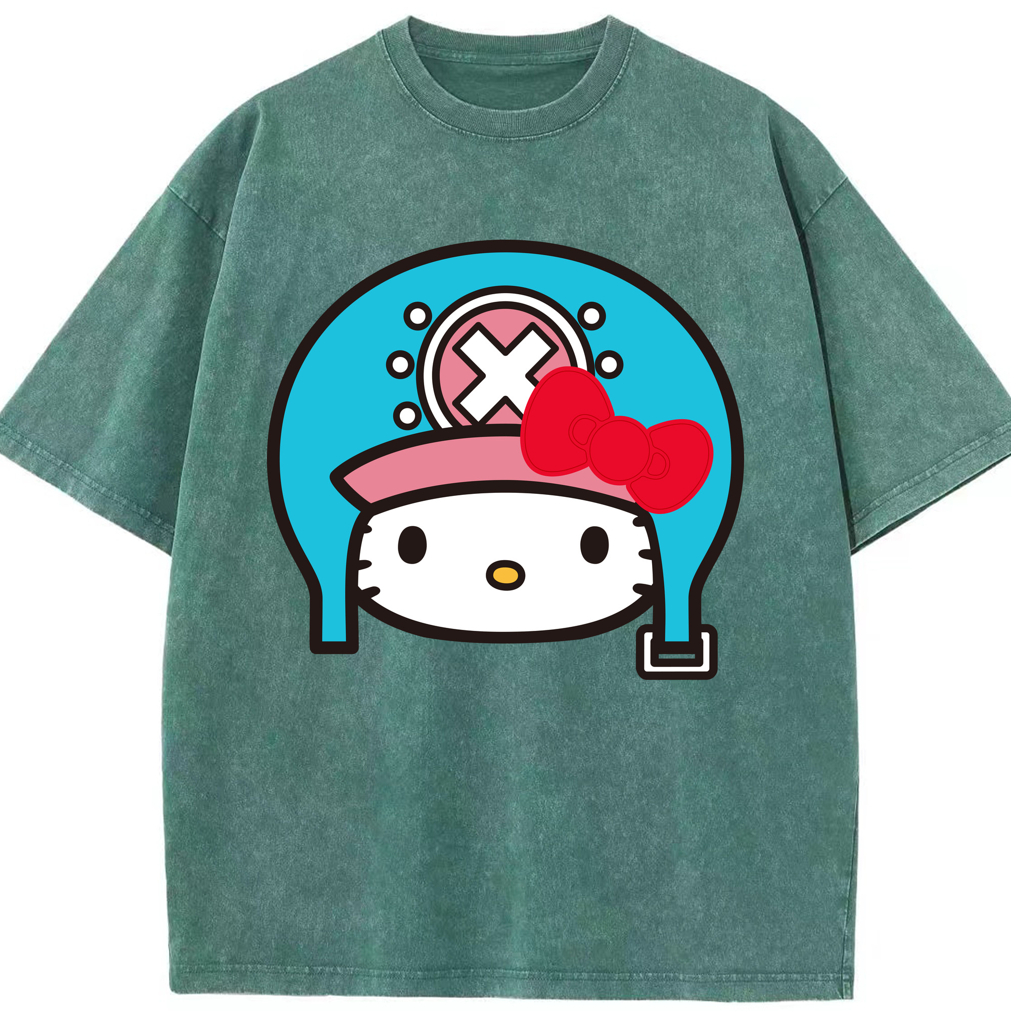 （画像用） Hello Kitty ハローキティ 綿100% ヴィンテージ風 半袖Tシャツ（フロントプリント）